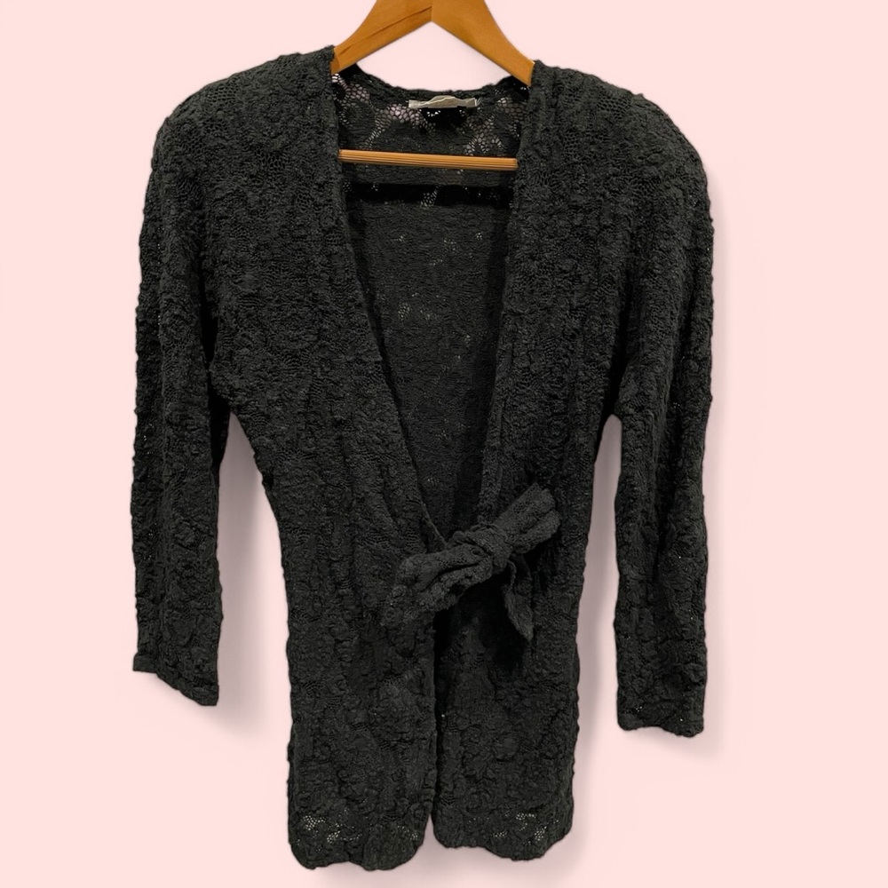 Vintage 80’s-90’s Bettina Riedel New York lace knit luxury sweater cardigan